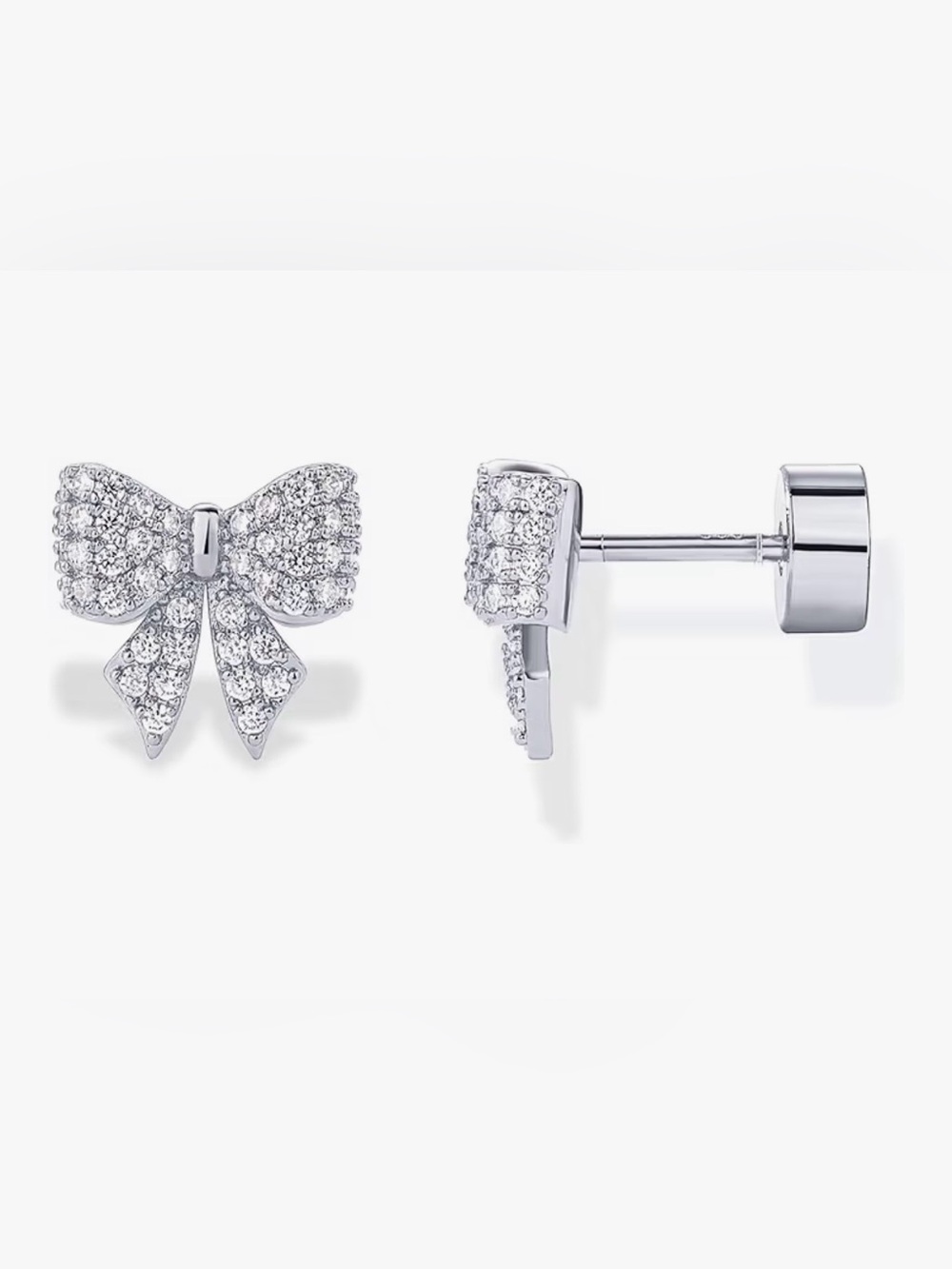 14k gold plated Bow Stud Earrings - Sterling silver studs